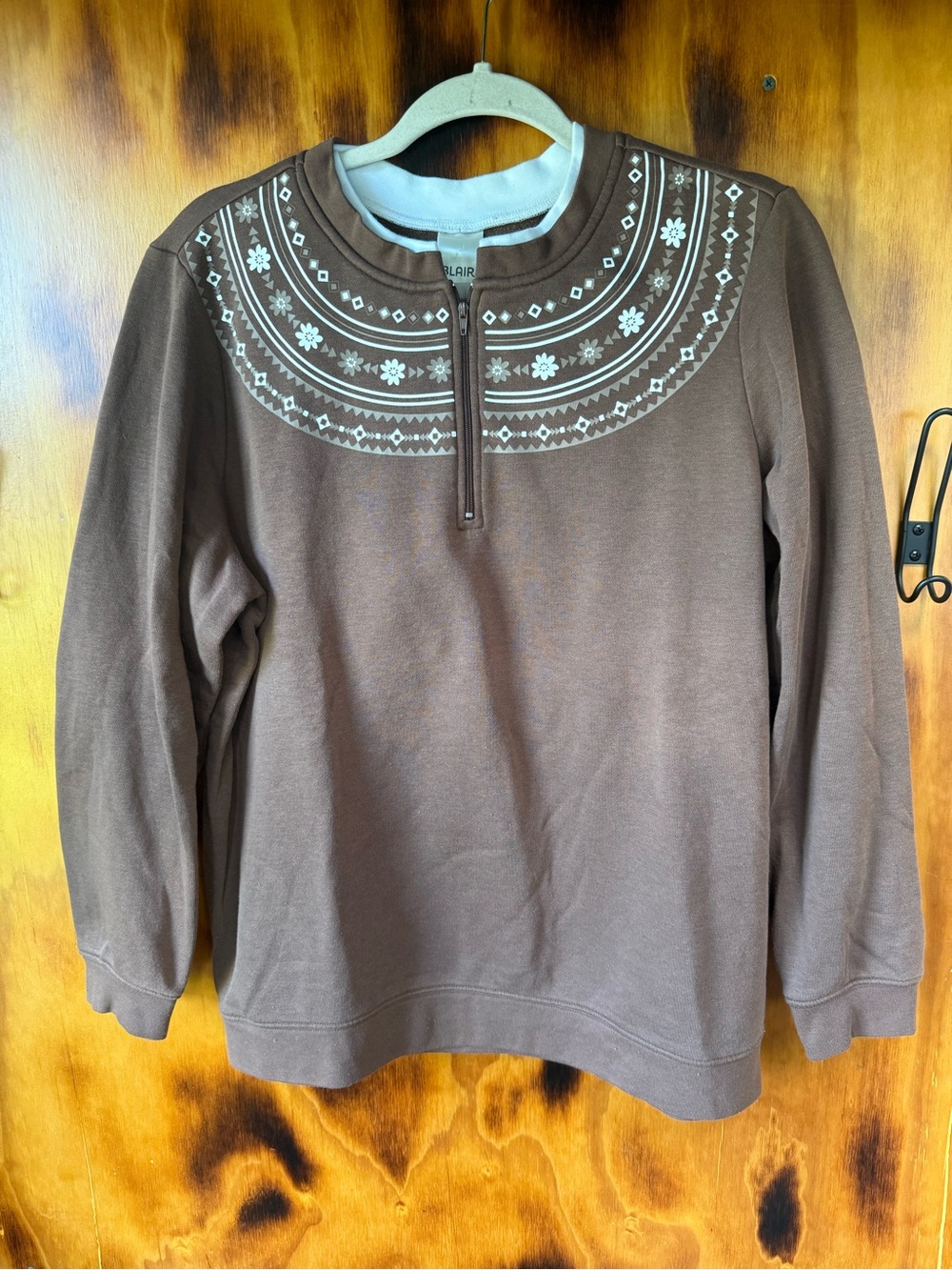 Blair Brown Sweatshirt with White Trim
